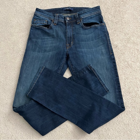 Fidelity Denim Jimmy Slim Comfort Stretch Jeans in Clampdown Dark Wash - Picture 7 of 11